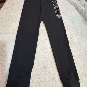 Adidas Women’s Black Joggers | Size SMALL | Large logo on left thigh